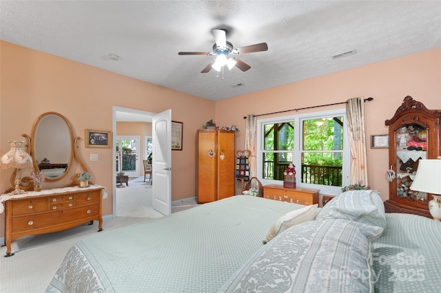 399 Stepping Stone Ln, Waynesville, NC 28786 - bedroom featuring multiple windows, light carpet, and a ceiling fan