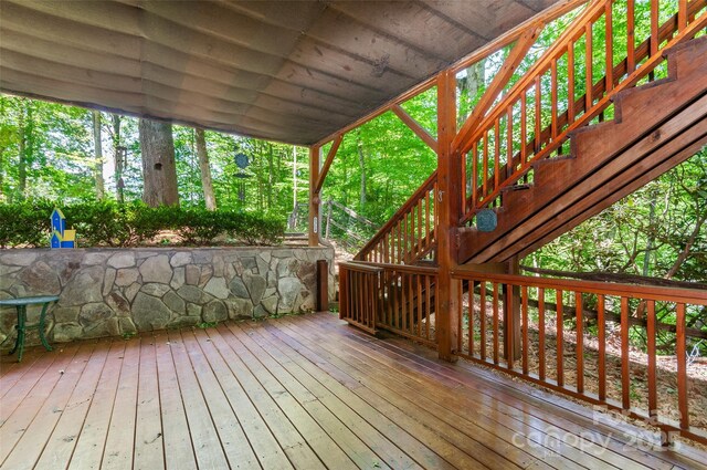 399 Stepping Stone Ln, Waynesville, NC 28786 - wooden deck with stairs