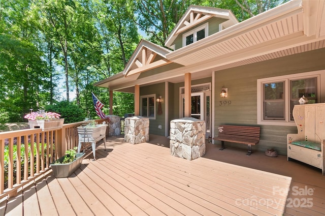 399 Stepping Stone Ln, Waynesville, NC 28786 - view of wooden deck