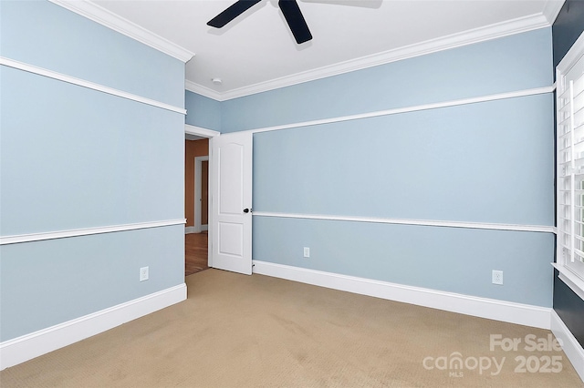 11052 Preservation Park Dr, Charlotte, NC 28214 - unfurnished bedroom featuring crown molding, carpet, baseboards, and a ceiling fan