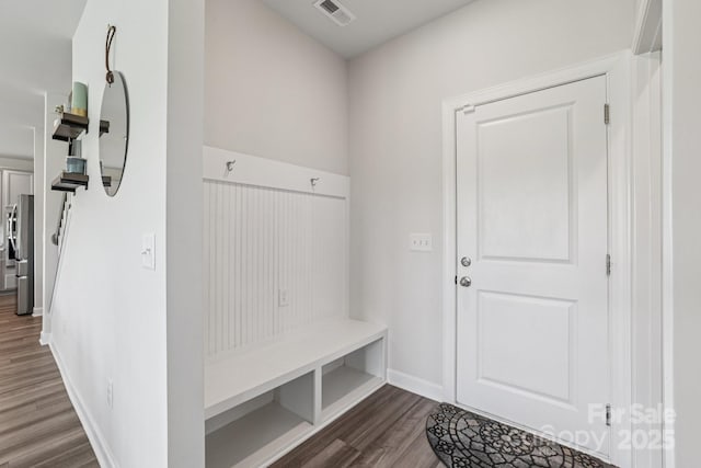 15023 Longmoore Dr, Charlotte, NC 28278 - mudroom featuring wood finished floors and baseboards