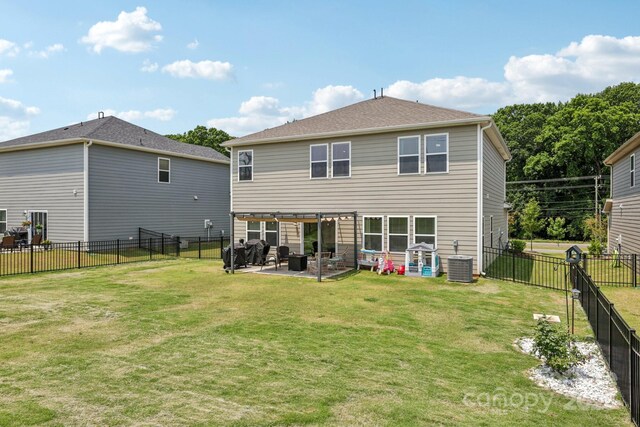 15023 Longmoore Dr, Charlotte, NC 28278 - rear view of property featuring cooling unit, a patio, and a pergola