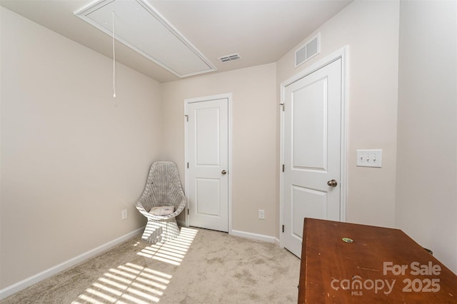 2037 Langer St, Charlotte, NC 28214 - unfurnished room with attic access, carpet floors, and baseboards