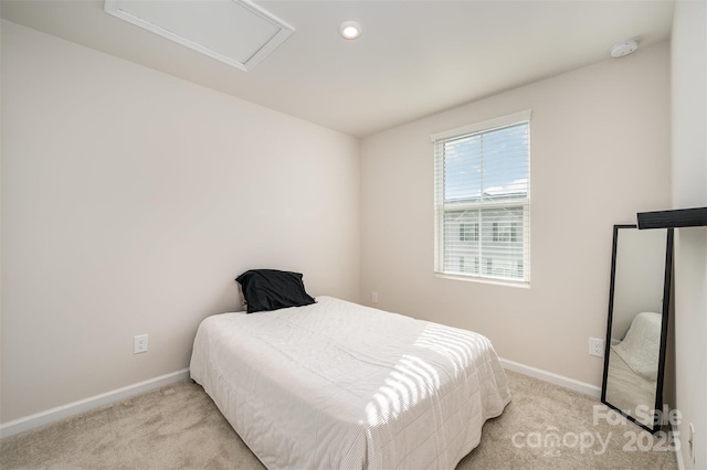 2037 Langer St, Charlotte, NC 28214 - carpeted bedroom featuring baseboards, attic access, and recessed lighting