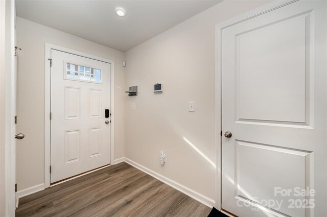 2037 Langer St, Charlotte, NC 28214 - foyer with wood finished floors, baseboards, and recessed lighting
