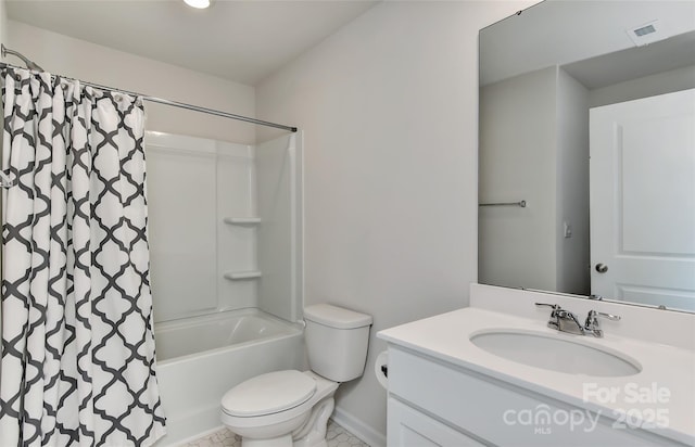 9505 Cotswood Pl, Gastonia, NC 28056 - full bathroom with vanity, shower / tub combo, and tile patterned floors