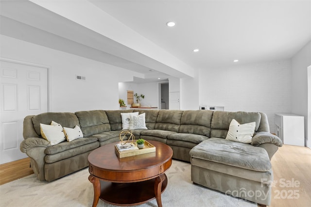 4024 Tyndale Ave, Charlotte, NC 28210 - living room with light wood-style flooring and recessed lighting