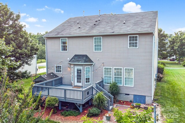 1503 Stoney Ct, York, SC 29745 - rear view of property with a wooden deck and a yard