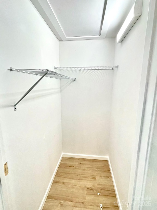 spacious closet with light wood-style floors