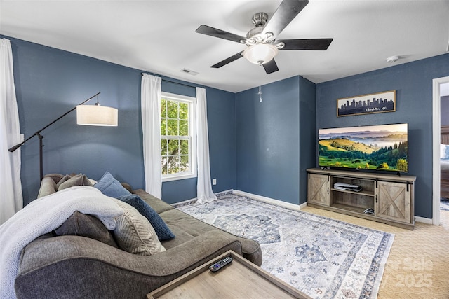 6107 Raisin Tree Ln, Charlotte, NC 28215 - living area featuring baseboards and ceiling fan