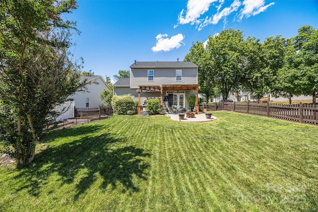 6107 Raisin Tree Ln, Charlotte, NC 28215 - back of property with a pergola and a patio