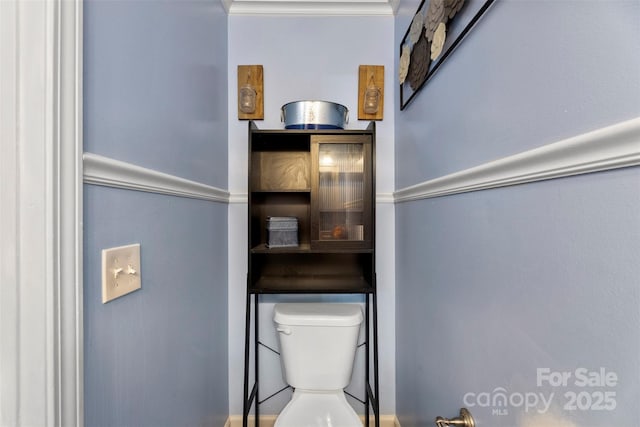 641 Saratoga Dr, Clover, SC 29710 - bathroom with toilet and ornamental molding
