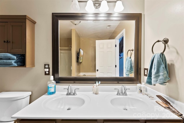 641 Saratoga Dr, Clover, SC 29710 - full bath featuring toilet, double vanity, and a shower