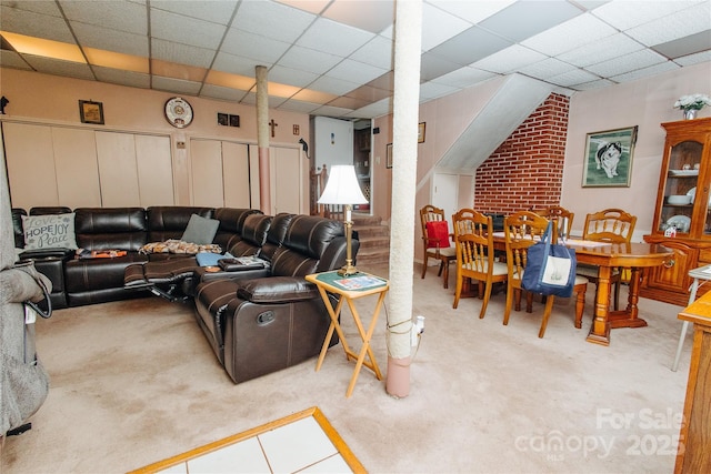 773 Peppers Creek Rd, Marion, NC 28752 - carpeted living area featuring a paneled ceiling