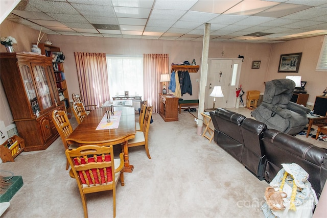 773 Peppers Creek Rd, Marion, NC 28752 - dining room featuring light colored carpet and a drop ceiling