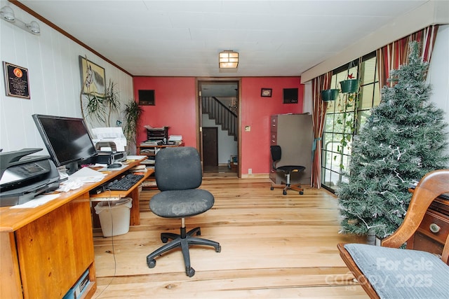773 Peppers Creek Rd, Marion, NC 28752 - office space featuring wood finished floors and ornamental molding