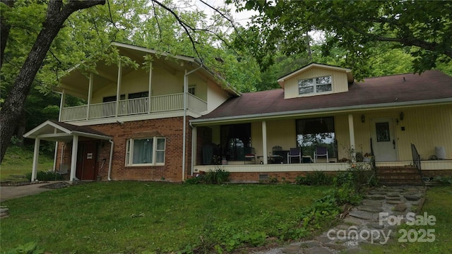 773 Peppers Creek Rd, Marion, NC 28752 - view of front of property featuring a front yard, a porch, and a balcony