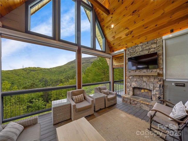 399 Toxaway Ct, Lake Toxaway, NC 28747 - sunroom with vaulted ceiling