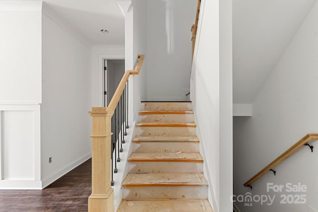 4315 Palm Dr, Denver, NC 28037 - staircase featuring wood finished floors and baseboards