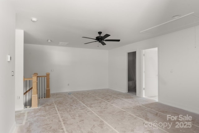 4315 Palm Dr, Denver, NC 28037 - spare room with attic access, a smoke detector, and ceiling fan