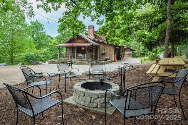 30 Wagon Mountain Dr, Weaverville, NC 28787 - view of patio / terrace with a fire pit
