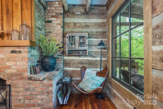 30 Wagon Mountain Dr, Weaverville, NC 28787 - interior space featuring wooden walls, a sunroom, and wood finished floors