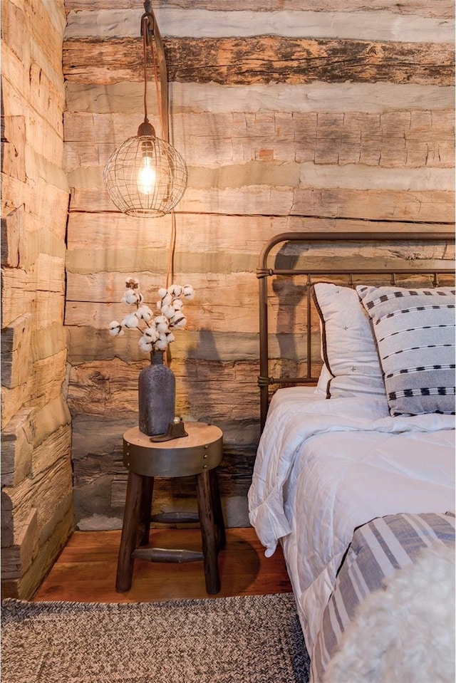 30 Wagon Mountain Dr, Weaverville, NC 28787 - bedroom featuring wood finished floors and wood walls