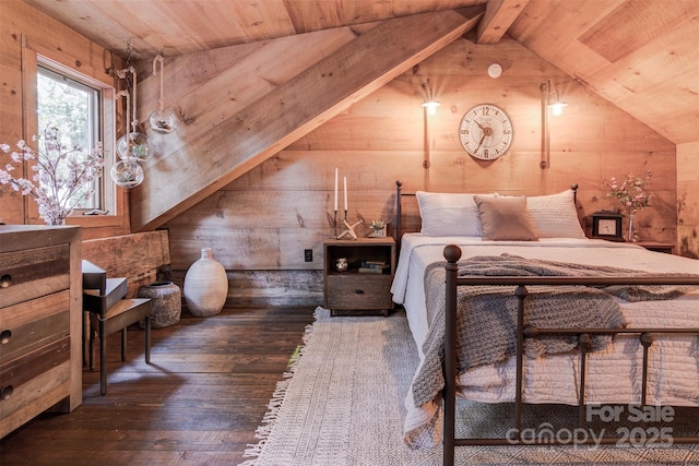30 Wagon Mountain Dr, Weaverville, NC 28787 - bedroom with wood walls, hardwood / wood-style flooring, and wood ceiling