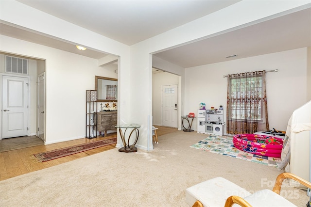 12822 Plumleaf Dr, Charlotte, NC 28213 - game room featuring baseboards and carpet floors