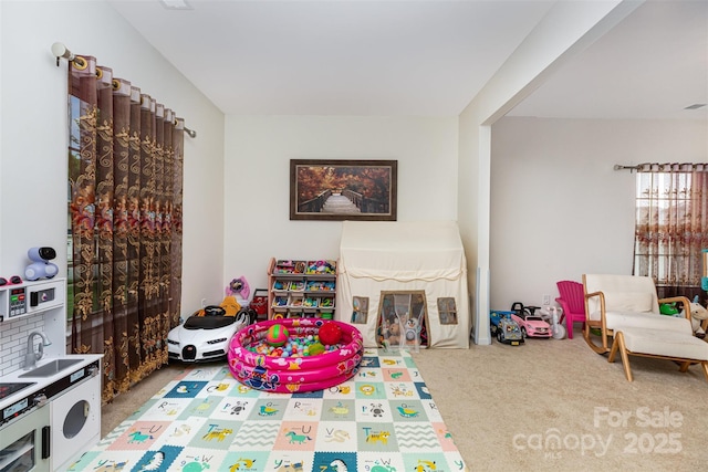 12822 Plumleaf Dr, Charlotte, NC 28213 - playroom with carpet and a sink