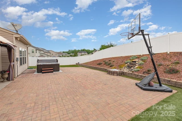 12822 Plumleaf Dr, Charlotte, NC 28213 - fenced backyard with a hot tub and a patio area