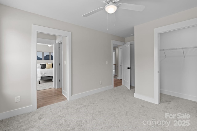 4949 Rimer Rd Unit 4, Concord, NC 28025 - unfurnished bedroom with carpet, baseboards, a closet, and a ceiling fan