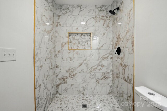 251 Hall Ave NW, Concord, NC 28027 - bathroom with tiled shower and toilet