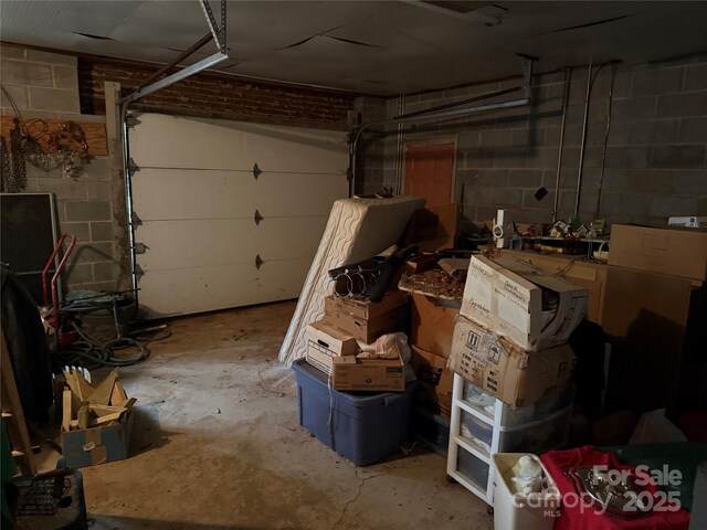 5198 Wright Dr, Hickory, NC 28602 - garage with concrete block wall
