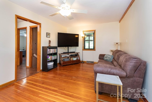 15 Gaddy Rd, Weaverville, NC 28787 - living area with a ceiling fan and wood finished floors