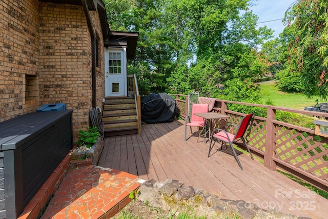 15 Gaddy Rd, Weaverville, NC 28787 - deck featuring a grill and entry steps