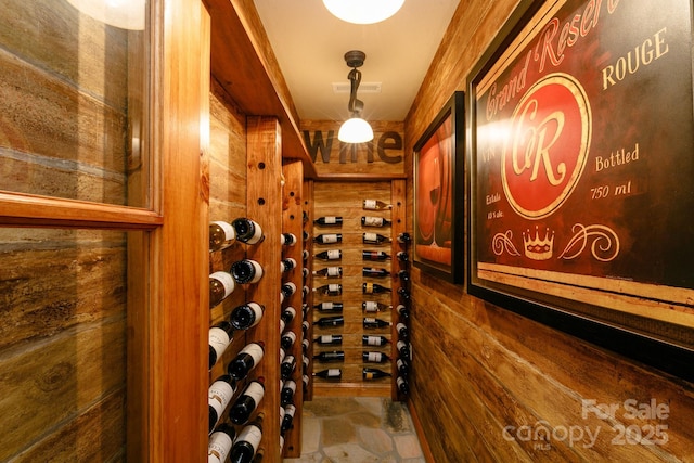 view of wine cellar