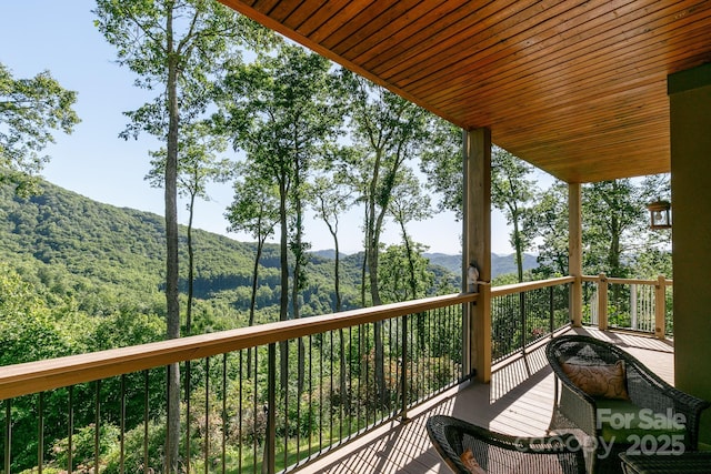 balcony with a mountain view