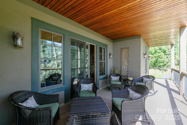 porch featuring an outdoor living space