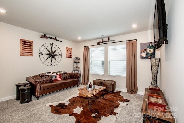 11951 Old Statesville Rd, Huntersville, NC 28078 - carpeted living area featuring recessed lighting and baseboards