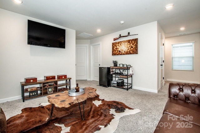 11951 Old Statesville Rd, Huntersville, NC 28078 - living room with carpet flooring, baseboards, and recessed lighting