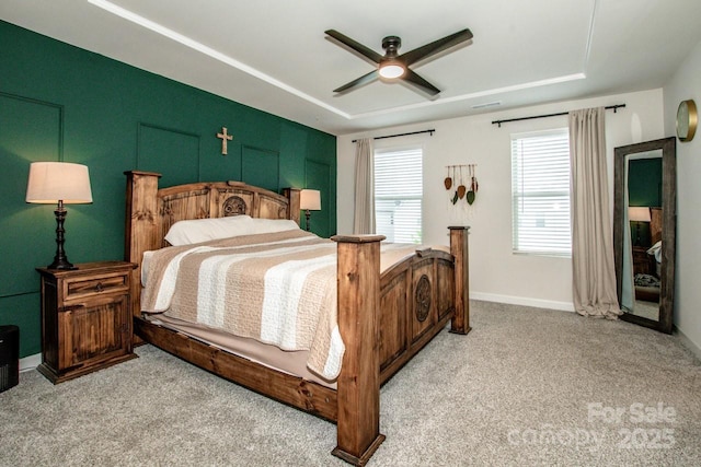 11951 Old Statesville Rd, Huntersville, NC 28078 - bedroom featuring light colored carpet, ceiling fan, and baseboards