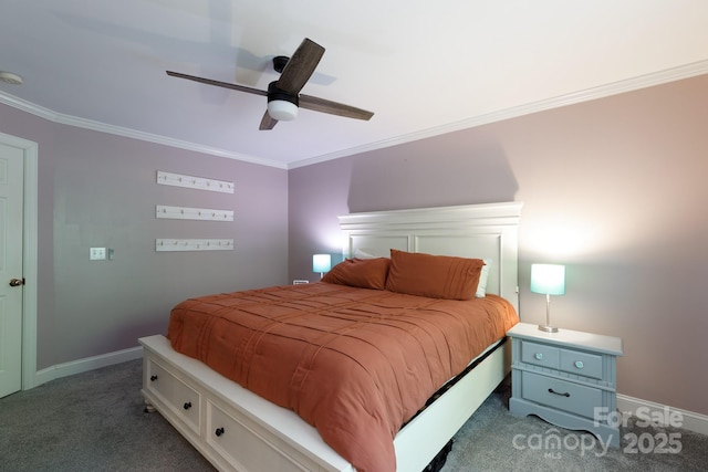 556 Knighton Hill Rd, Rock Hill, SC 29732 - carpeted bedroom featuring ornamental molding, baseboards, and a ceiling fan