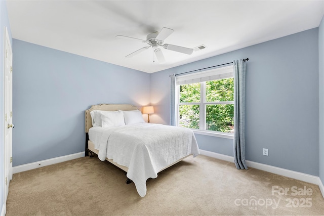 6300 Latta Springs Cir, Huntersville, NC 28078 - bedroom featuring baseboards, light carpet, and a ceiling fan