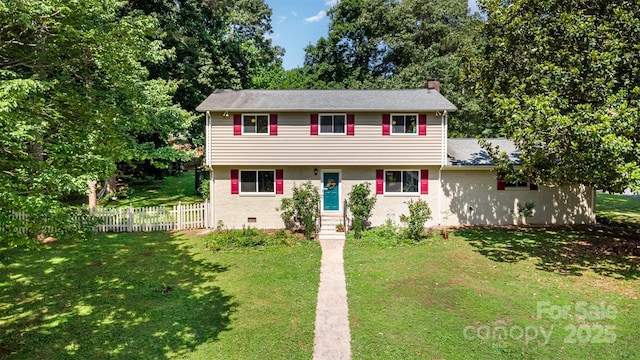 7015 Lavern St, Charlotte, NC 28215 - colonial inspired home featuring a chimney, crawl space, and brick siding