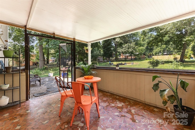 7015 Lavern St, Charlotte, NC 28215 - sunroom / solarium with view of scattered trees