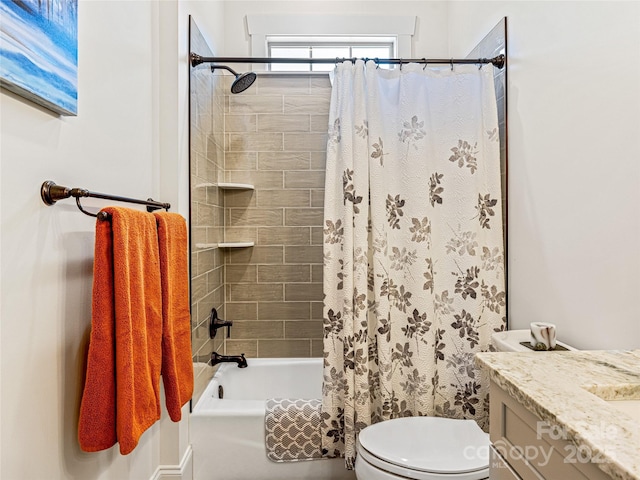 294 W Main St, Brevard, NC 28712 - bathroom featuring vanity, shower / tub combo with curtain, and toilet