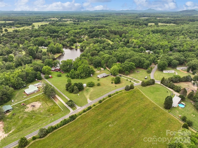 2021 Beamguard Rd, Clover, SC 29710 - aerial view of property and surrounding area with a nearby body of water and a heavily wooded area
