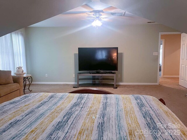 15494 Donnington Dr, Charlotte, NC 28277 - bedroom with carpet flooring, baseboards, and ceiling fan