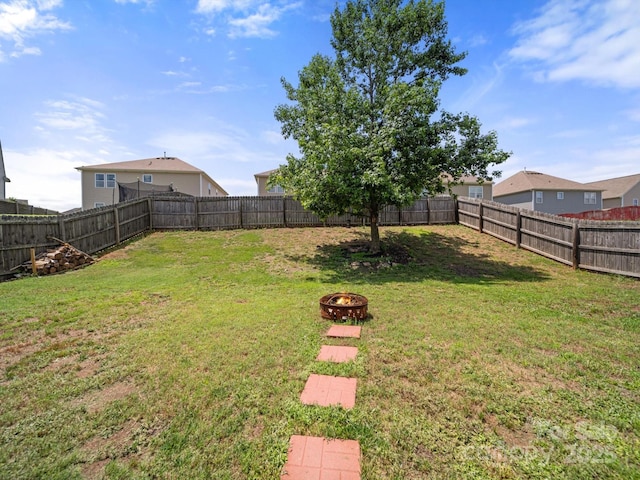 10426 Kempsford Dr, Charlotte, NC 28262 - view of yard featuring a fire pit